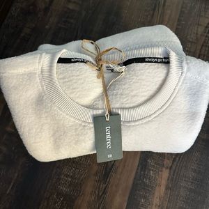 Tentree Ecoloft Crew Neck White Medium Fleece